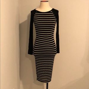 NWT Black and white stripped sweater dress
